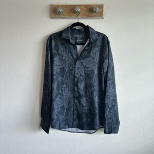 Perry Ellis Motion Black Patterned Shirt